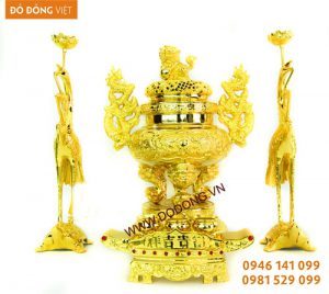Đồ thờ cúng đồng mạ vàng 24k Đồ thờ mạ vàng