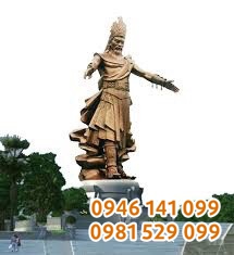 Bức tượng hùng vương cỡ lớn cao 8m để ngoài trời đúc bằng đồng nguyên khối, mẫu điêu khắc chuẩn