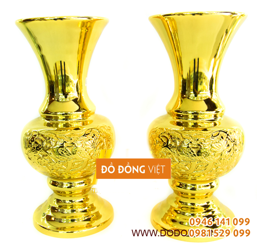 lọ hoa đồng mạ vàng