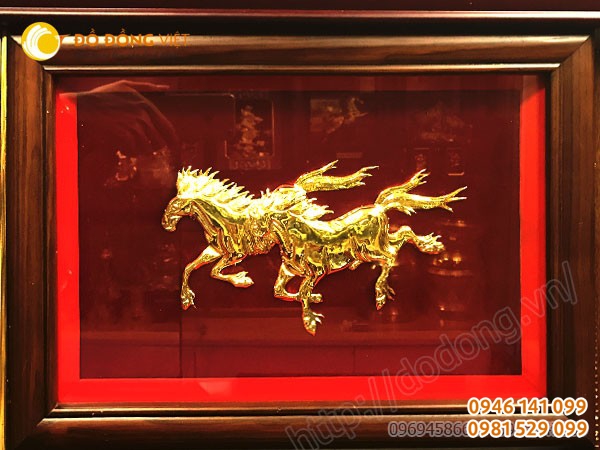 Biểu tượng song mã 30x40cm mạ vàng 24k