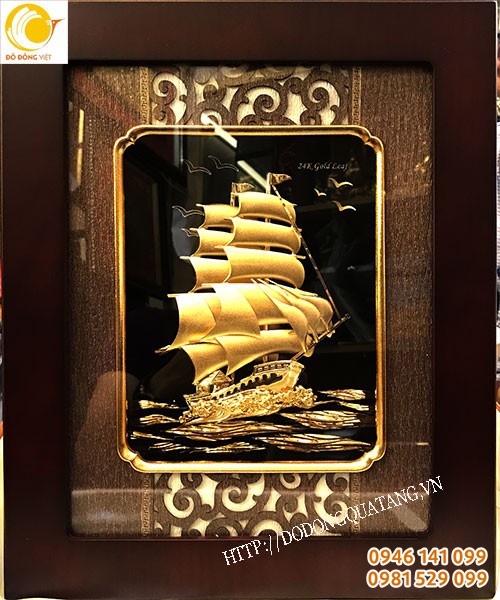 tranh phong thủy đại bàng tung cánh 3d vàng lá