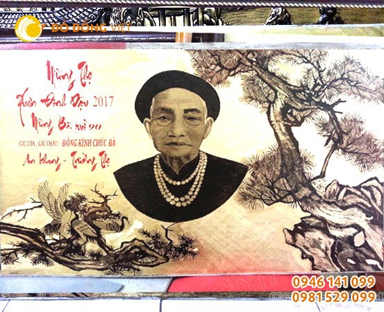Tranh chân dung Cụ bà để mừng thọ