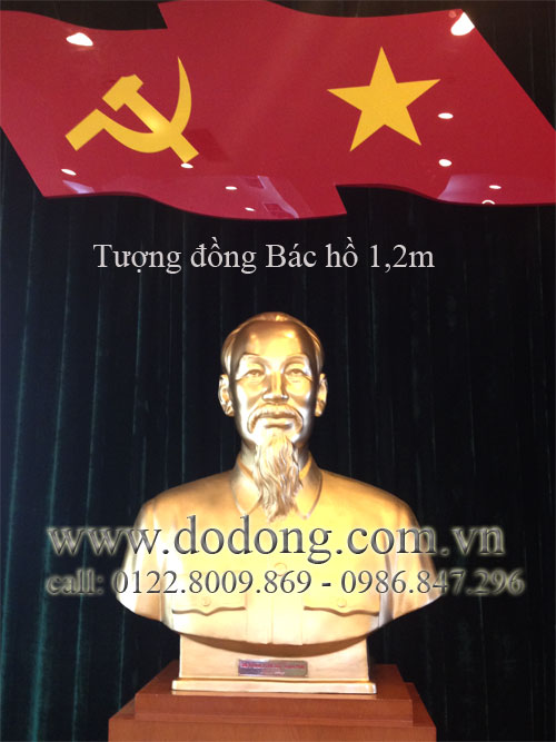 Tượng đồng chân dung Bác hồ cao 1,2m bày hội trường lớn trong cơ quan, đơn vị