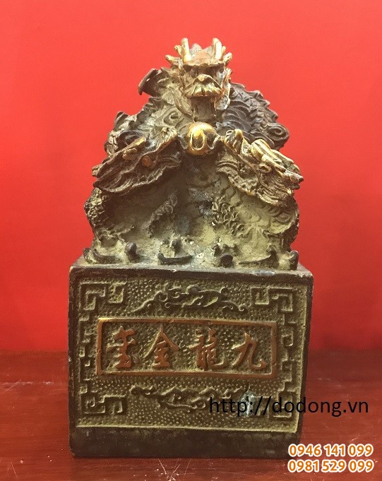 linh vật đồ đồng phong thủy, ấn đồng thăng quan tiến chức để bàn làm việc trang trí nội thất