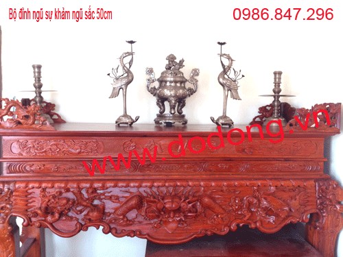 Mua bộ tam sự, ngũ sự đồng ngũ sắc cực đẹp 50cm giá tốt