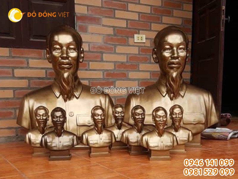 Tượng bác hồ bằng đồng KT 30, 40, 50, 60 90 cm, 1m