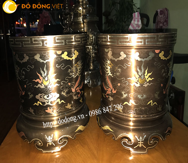 Bát hương đồng ngũ sắc dk 25cm,30cm đẹp và tinh tế