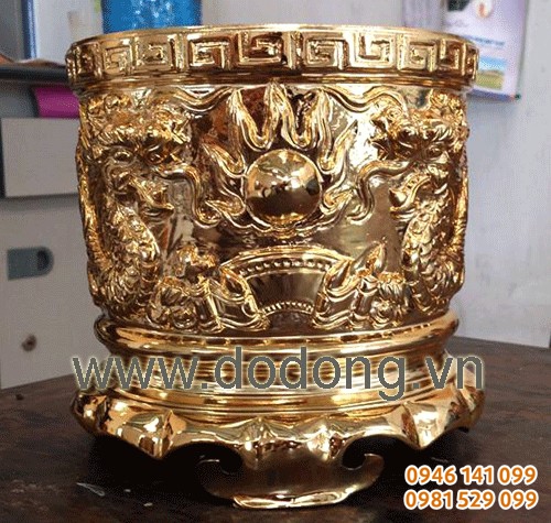 Bát hương đồng mạ vàng 24k – đồ thờ cúng