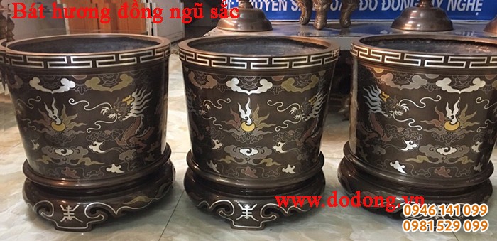 bát hương đồng ngũ sắc cúng tiến cao cấp