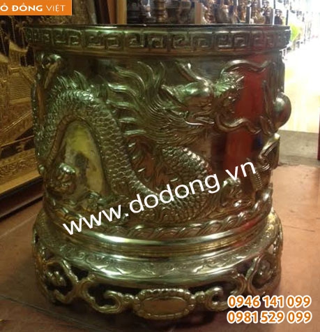 Bát hương đồng đúc rồng nổi khối