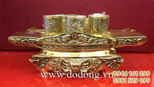Ngai 3 chén đồng đại phát đúc hổ phù nổi