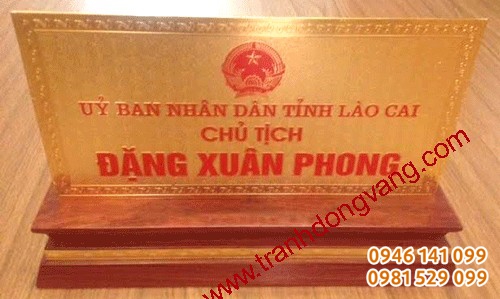 biển tên đồng mạ vàng 24k