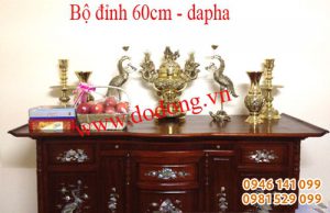 Bộ đỉnh đồng ngũ sự dapha cao 60cm đỉnh thờ cúng