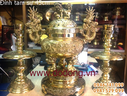 Bộ đỉnh đồng dapha tam sự số 4 cao 45cm đúc 3d
