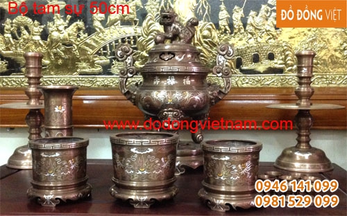 Bộ đỉnh phù hợp bàn thờ gia tiên 1,27m
