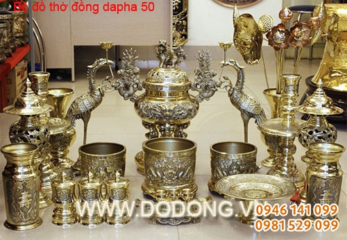 Bộ đồ thờ bằng đồng dapha 50cm