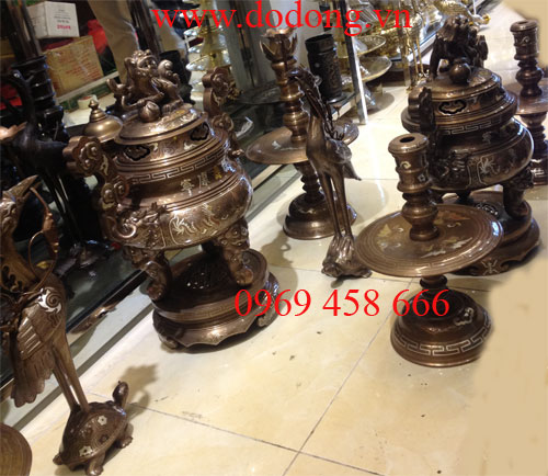 Cách chọn bộ đỉnh đồng đẹp khảm ngũ sắc - đồng đại bái
