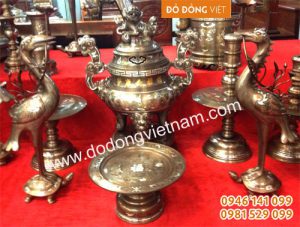 Bộ ngũ sự khảm ngũ sắc 60cm 5 chữ vàng