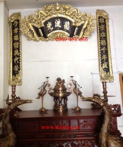 Bộ tam sự ngũ sắc 55cm chữ thọ vàng