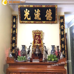 Cách bày bộ đỉnh ngũ sắc 60 cm, trang trí bàn thờ sơn son thếp vàng