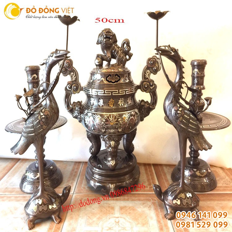 Đỉnh ngũ sắc, bộ đỉnh thờ ngũ sắc 50cm ngũ sự