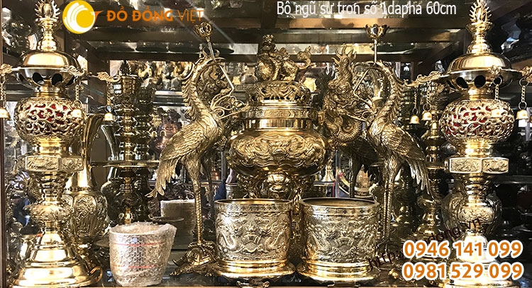 Bộ ngũ sự đỉnh đồng đại phát số 1 LT.B257.1 3d 60cm
