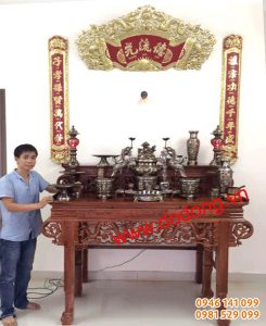 Trang trí bàn thờ gia đình cao cấp khảm ngũ sắc dns