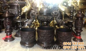 Bộ đỉnh đồng đại phát ngũ sự hun màu đồ đồng dapha