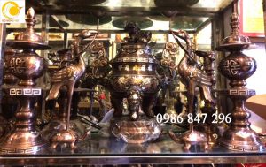 Bộ đồ thờ cao cấp bày phòng thờ gia đình, biệt thự Đồ đồng việt