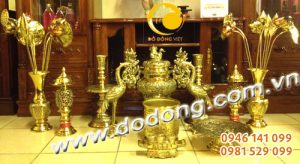 Bộ đỉnh thờ số 4 cao 60cm ngũ sự Đồng vĩnh tiến