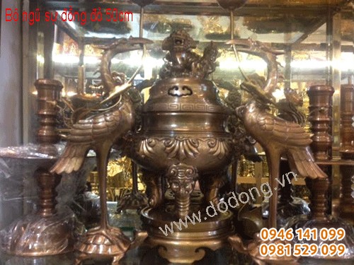 bộ ngũ sự đồng đỏ 50cm