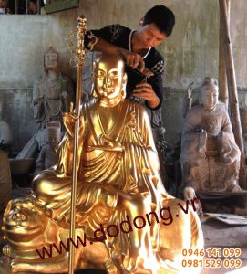 Đúc tượng địa tạng vương đồng đỏ 120cm
