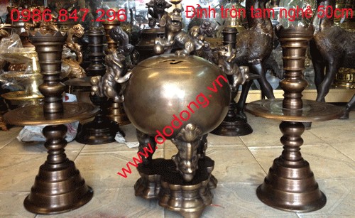 Những mẫu đỉnh đồng cổ, đổ giả cổ được làng nghề đúc đồng đại bái phục chế