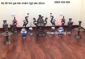 Báo giá bộ đồ thờ bằng đồng ngũ sắc 65cm