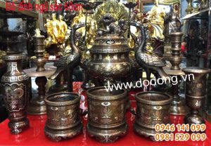 Bộ ngũ sắc 60cm ngũ sự đỉnh hac nến bát hương lọ hoa ống nhang