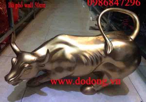 Tượng bò phố wall đúc đồng 50cm theo mẫu