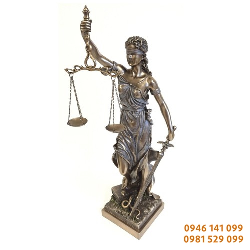 Tượng nữ thần công lý bằng đồng cao 30cm