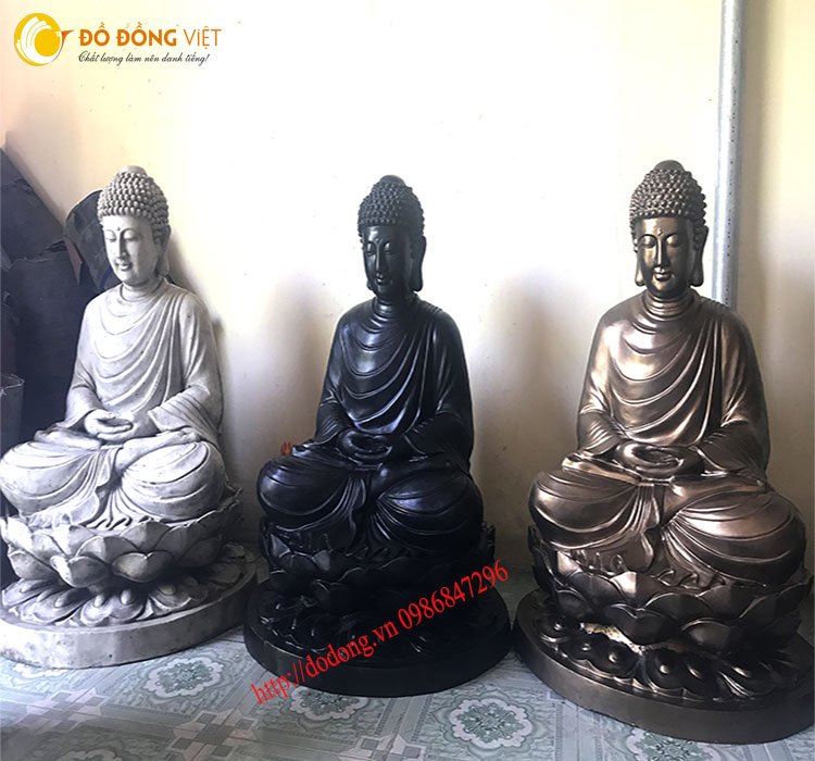 Mẫu tượng thích ca composite và đúc đồng hoàn thiện 108cm
