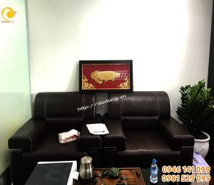 Treo tranh cá rồng bằng đồng mạ vàng phòng làm việc