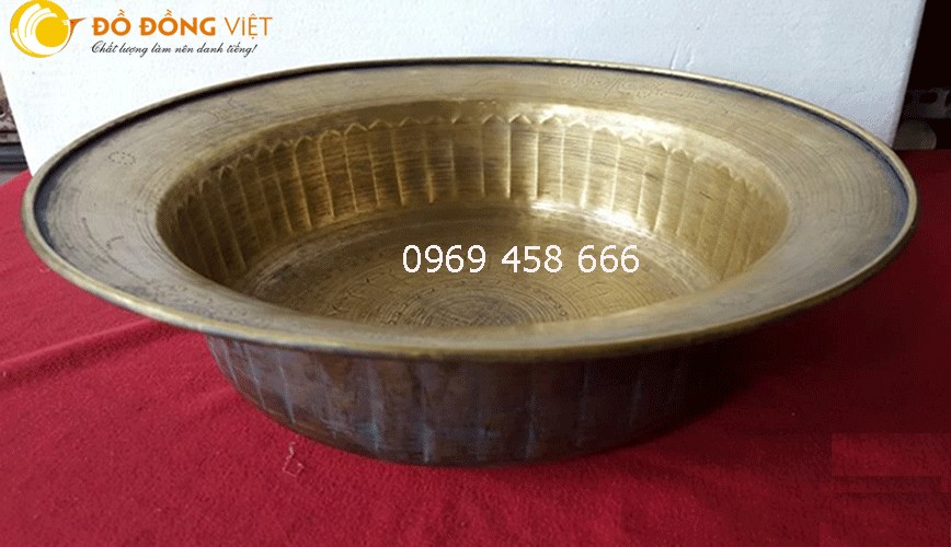 chậu đồng hun màu giả cổ trang trí nội thất, ngoại thất và gia dụng