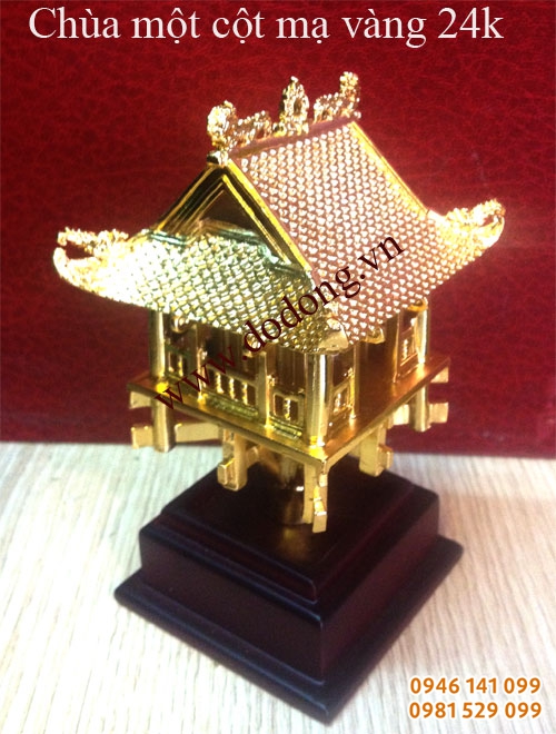 Chùa một cột bằng đồng mạ vàng 24k Mạ vàng đồ đồng