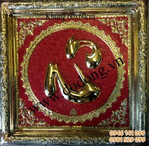 Chữ tâm bằng đồng mạ vàng 24k Chữ tâm đẹp