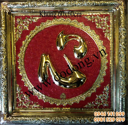 Chữ tâm bằng đồng mạ vàng 24k Chữ tâm đẹp