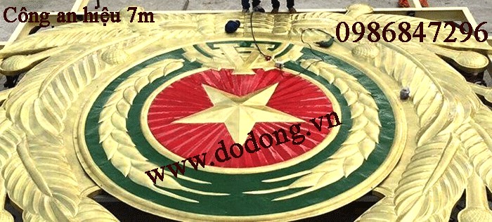 huy hiệu công an bằng đồng 7m