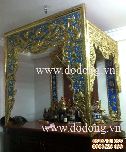 Thi công cửa võng, án gian thờ bằng đồng