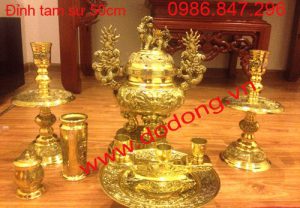 Bộ đỉnh đồng chân nến số 3 dapha Tam sự