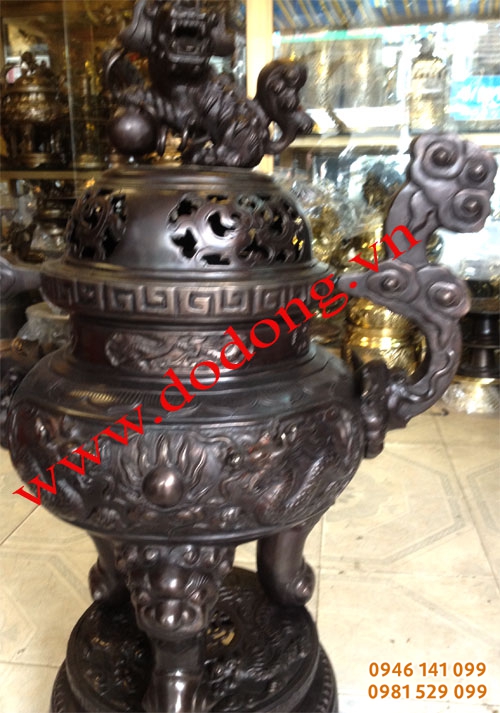 Đỉnh hương rồng trầu 0,9m- công đức nhà thờ