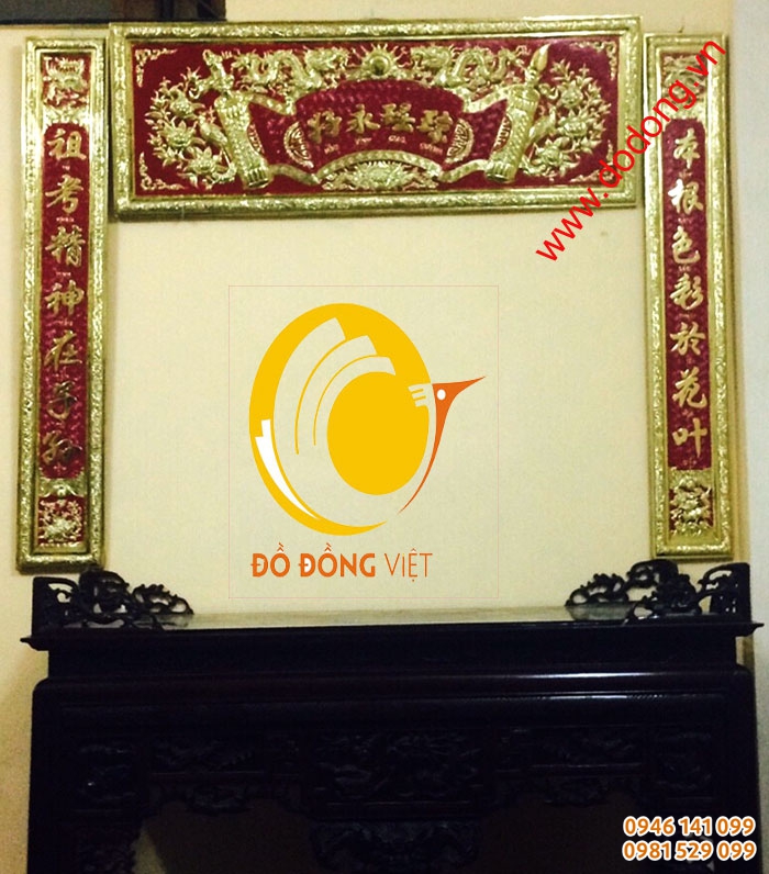 cách treo đại tự câu đối đồng vàng