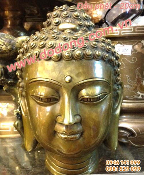 Tượng đầu phật trang trí bằng đồng Tượng sài gòn