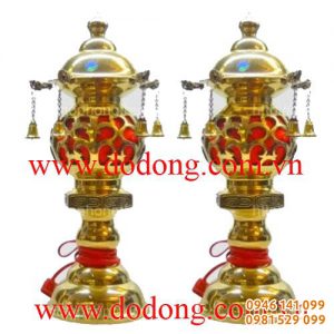 Đôi đèn thờ cắm điện trang trí bàn thờ đồ thờ công đức